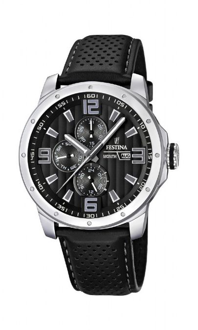 Uhr schwarz silber