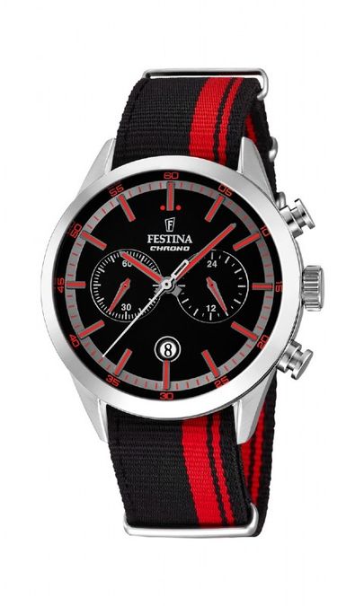 Uhr schwarz rot